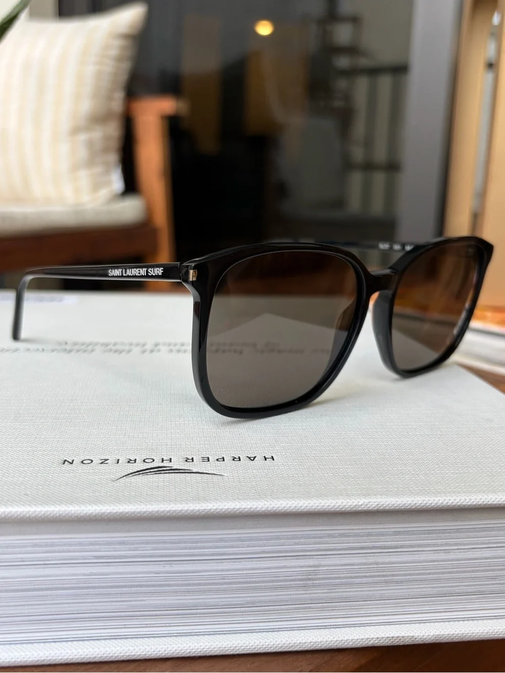 Saint Laurent SL37 001 Black Oversized Square Sunglasses 58mm